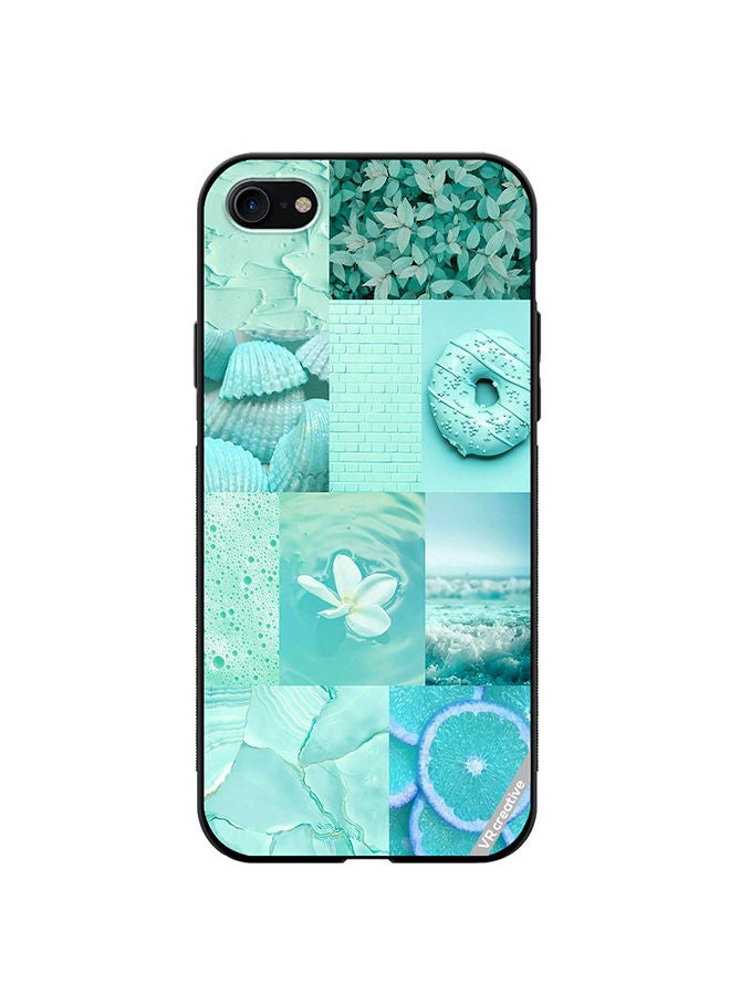 VR CREATIVE Protective Case Cover For Apple iPhone SE (2022) Mint Abstract College Design Multicolour - Image 1