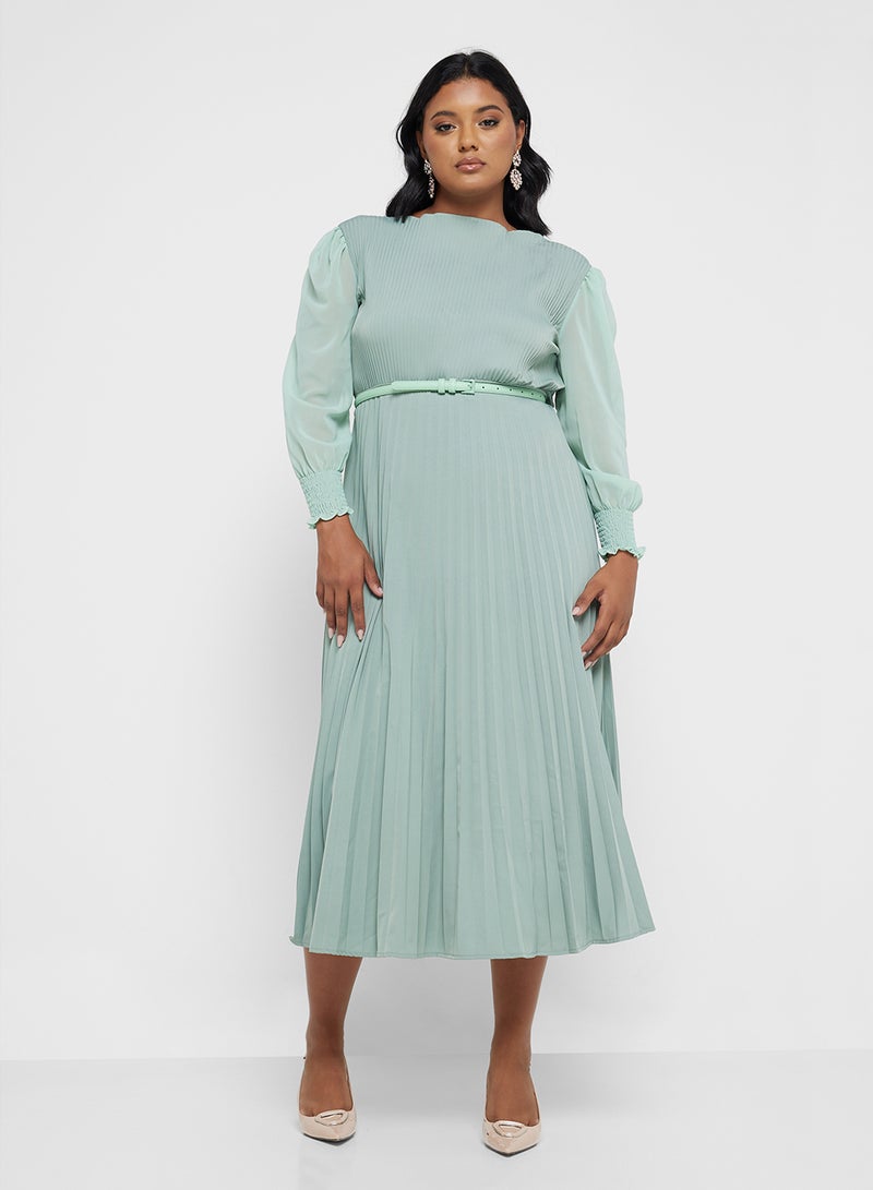 Ella Plus Pleated Chiffon Dress - Image 4