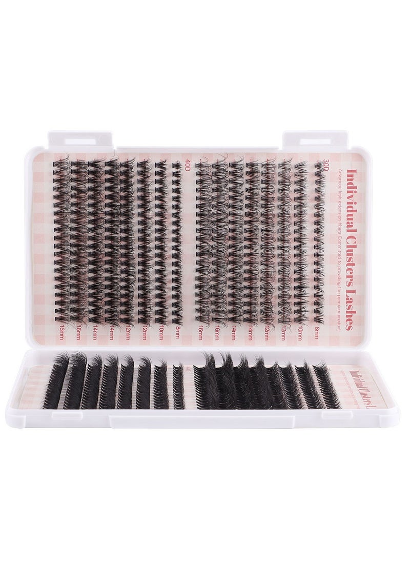 KIIUMI - 640 Pieces False Eyelashes,Cluster Eyelash Extensions D Curl Volume  False Eyelashes (30D+40D+50D+60D) - Image 1
