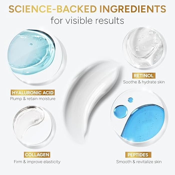 Arvesa Retinol Cream for Face with Collagen Peptides - Anti Aging Wrinkle Cream for Women and Men - Day-Night Facial Moisturizer with Hyaluronic Acid - Tightening and Skin Firming - Neck & Décolleté - Image 4