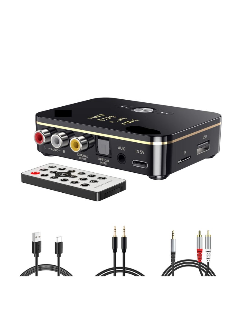 Y&D - Audio Receiver Transmitter 2 in 1, Bluetooth 5.0, with Remote, Hi-Fi Adapter 3.5mm＆RCA, COAXIAL, Optical, NFC, Aptx-LL for Home and Car Stereo, AV or Amplifier - Image 1