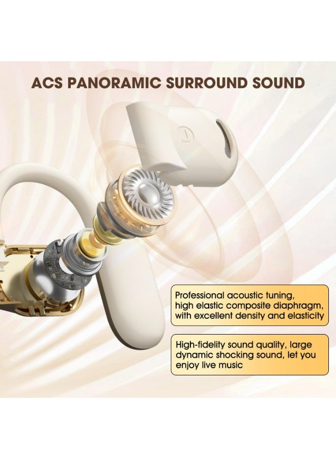 اليشمك Open Ear Earbuds Wireless Bluetooth Headphones Air Conduction Sports Headsets with LED Digital Display Charging CaseTouch Type-C Charging Stereo Clear Call - Image 4