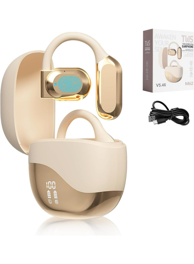 اليشمك Open Ear Earbuds Wireless Bluetooth Headphones Air Conduction Sports Headsets with LED Digital Display Charging CaseTouch Type-C Charging Stereo Clear Call - Image 1