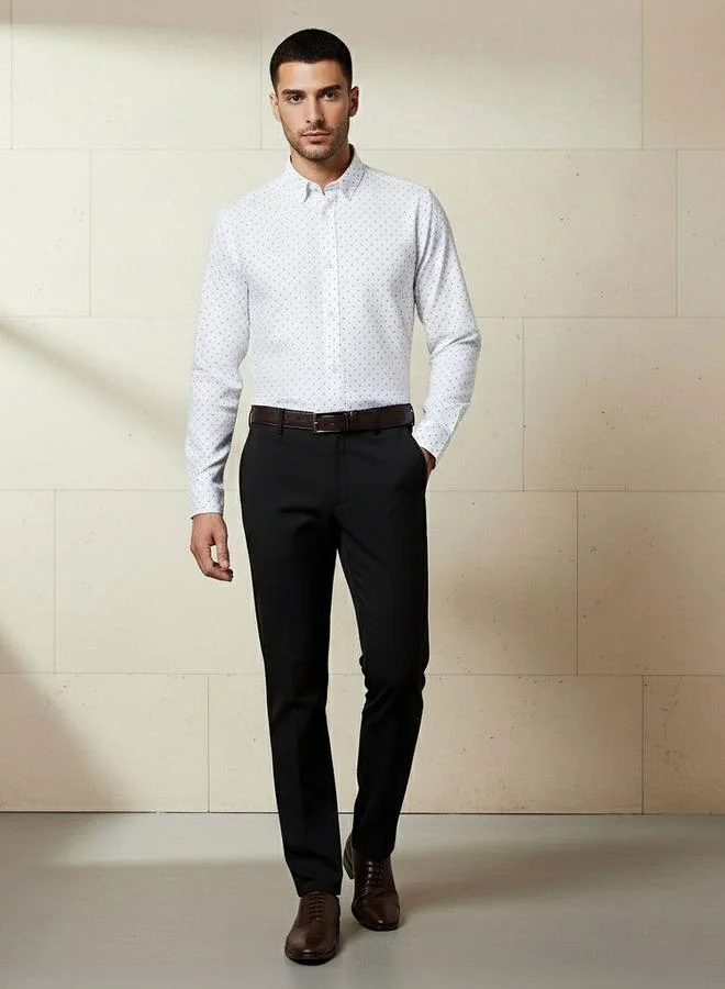 Splash FAV Men Slim Fit Collared Printed Long Sleeve Shirt