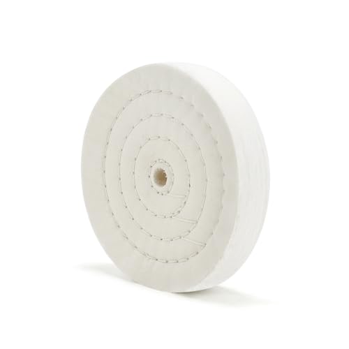 SCOTTCHEN Cotton Buffing Wheel 6 inch Extra Thick Spiral Sewn Polishing Pad for Bench Grinder Tool with 1/2" Arbor Hole(70 Ply) 1PCS - Image 1