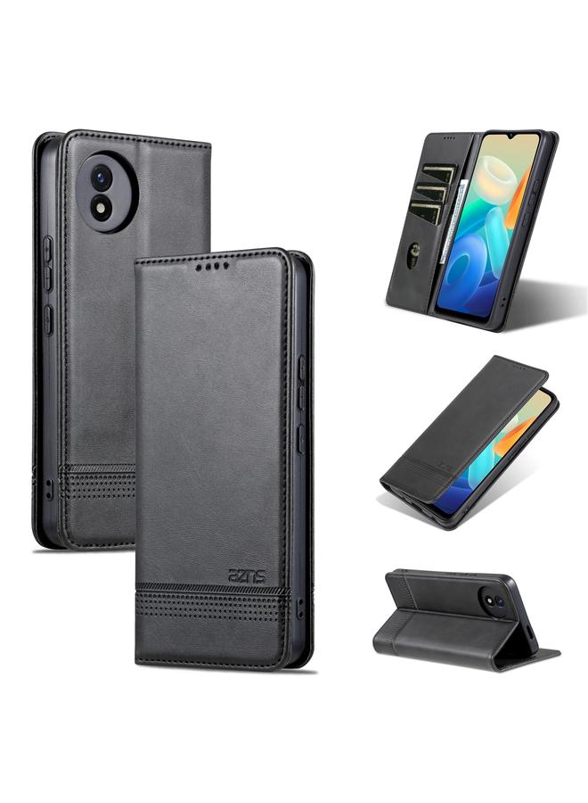 Case For vivo Y02A / Y02 4G Global / Y11 2023 Magnetic Calf Texture Leather Phone Case