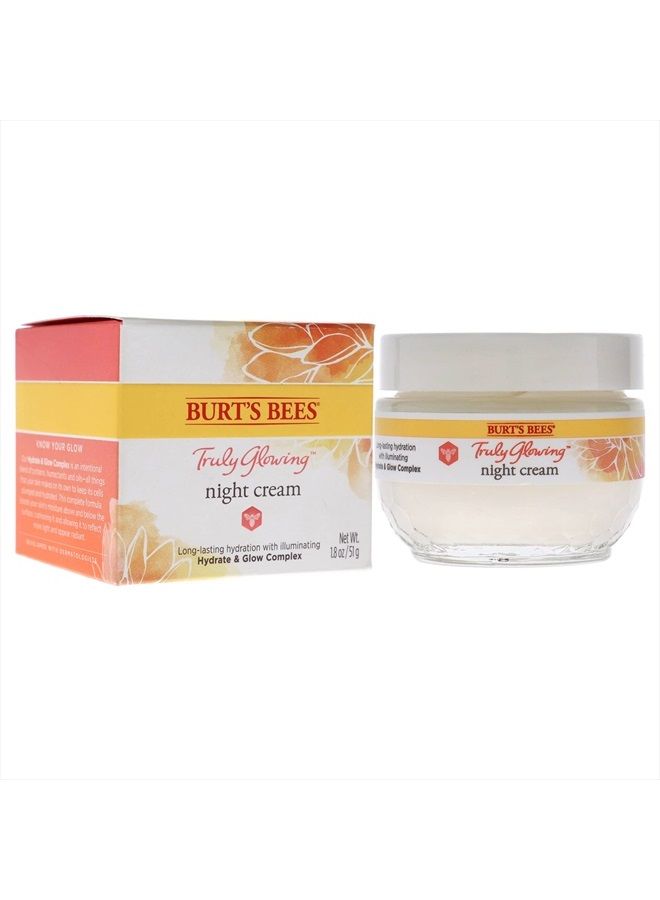 Burt's Bees Burts Bees Truly Glowing Night Cream Unisex 1.8 oz, White (I0115908) - Image 3