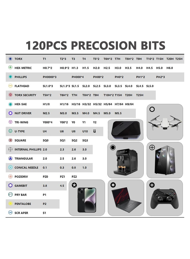 150-in-1 Precision Screwdriver Set – Mini Repair Tool Kit with Case for PC, Laptop, iPhone, MacBook, Watches, PS5, Xbox, and More - Image 2