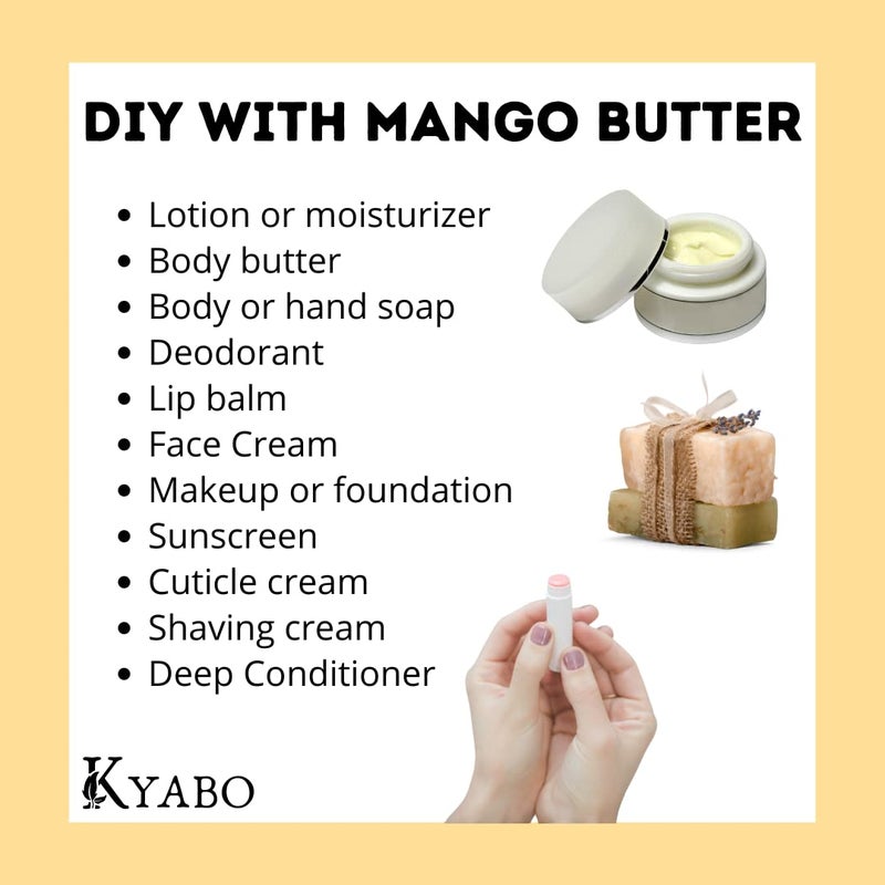 Kyabo 100% Pure Mango Butter, Raw, Organic, & Unrefined, Chemical-Free, Natural Skin Moisturizer, Great for DIY Body Butters, Lip Balm, Sun tanning Soaps, & Lotions (5 lb) - Image 5