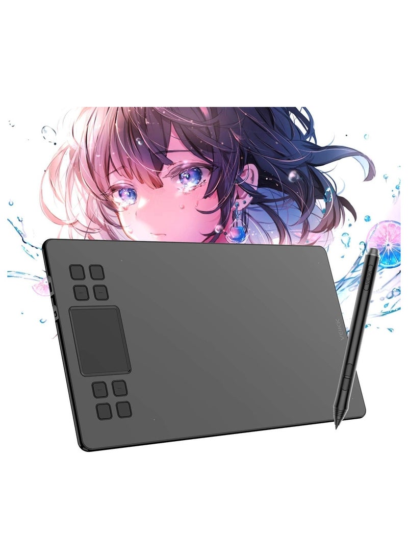 Veikk - A50 10x6" Graphic Drawing Tablet with Battery-Free Stylus, 8192 Pressure Levels, 8 Shortcut Keys, Smart Touchpad, Tilt Support - Image 1