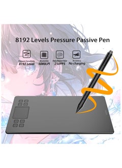 Veikk A50 10x6" Graphic Drawing Tablet with Battery-Free Stylus, 8192 Pressure Levels, 8 Shortcut Keys, Smart Touchpad, Tilt Support  - Image 3