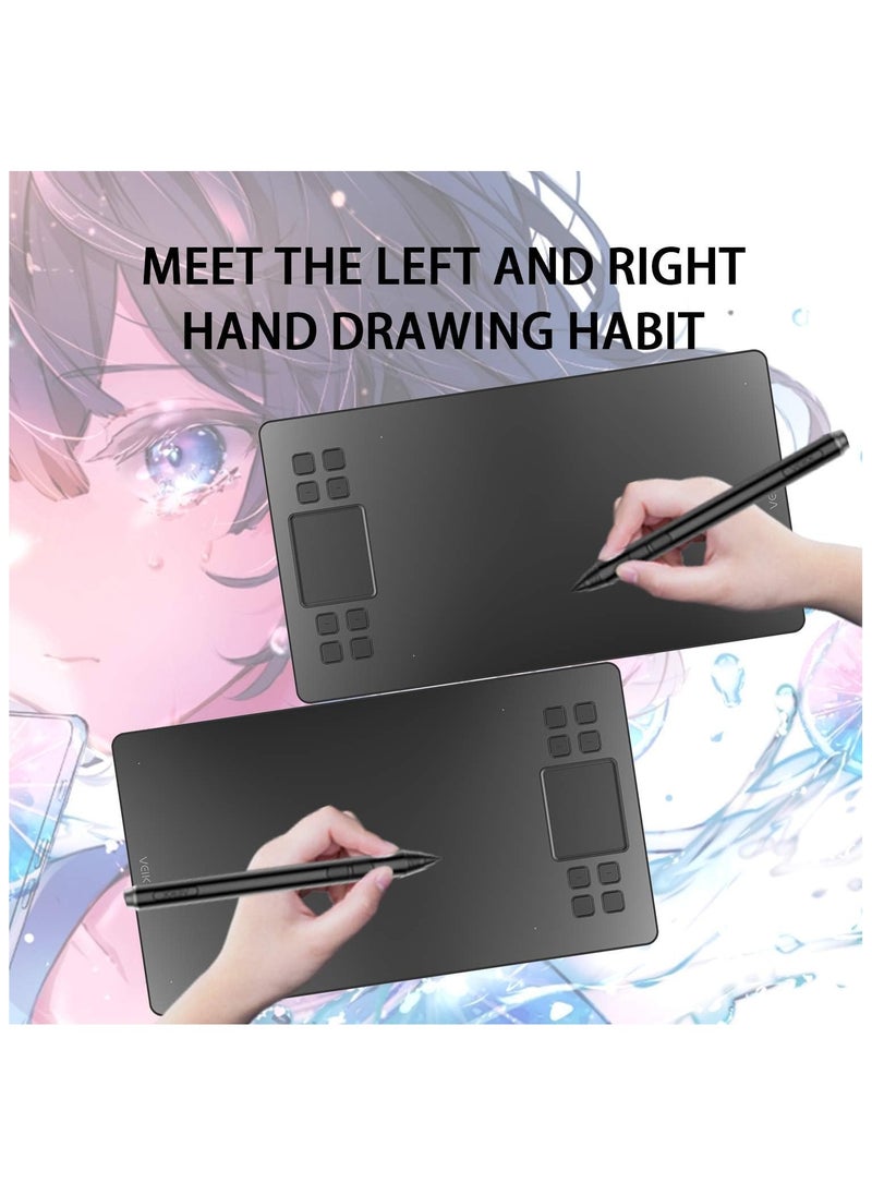 Veikk - A50 10x6" Graphic Drawing Tablet with Battery-Free Stylus, 8192 Pressure Levels, 8 Shortcut Keys, Smart Touchpad, Tilt Support - Image 1