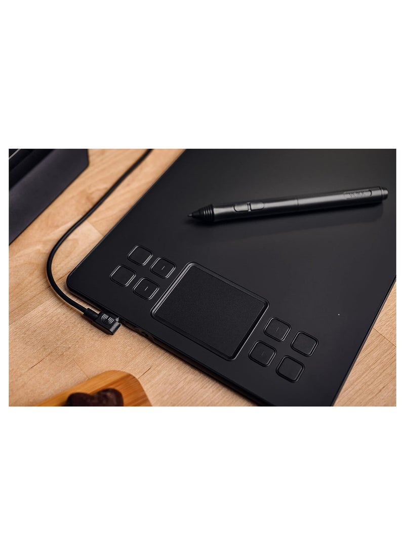 Veikk - A50 10x6" Graphic Drawing Tablet with Battery-Free Stylus, 8192 Pressure Levels, 8 Shortcut Keys, Smart Touchpad, Tilt Support - Image 1