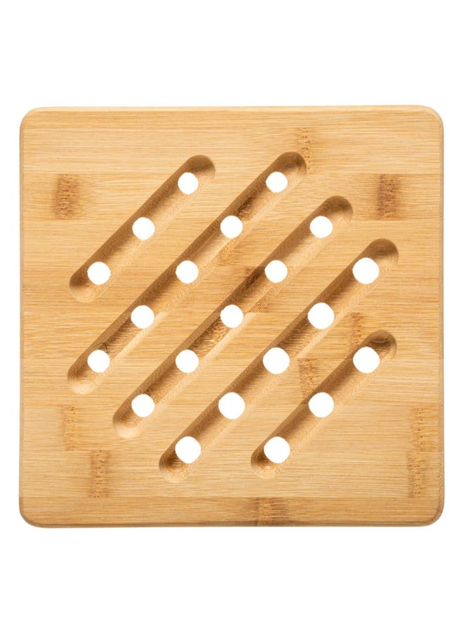 حامل ماكينة تحضير قواعد لطاولة السفرة مربع الشكل من الخيزران متين اللون البني أبعاد 20 × 20 سم . 179723 - Image 2