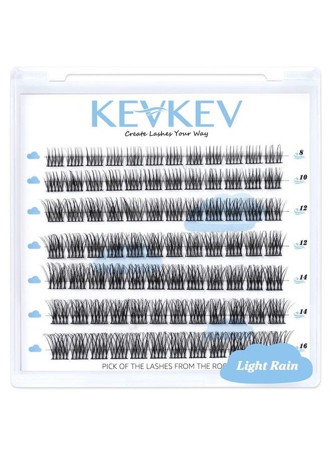 KevKev Lash Clusters 84 Pcs Cluster Lashes Eyelash Clusters DIY Cluster Eyelash Extensions Individual Lashes Soft and Comfortable (Light Rain,C-8-16mix)  - Image 1
