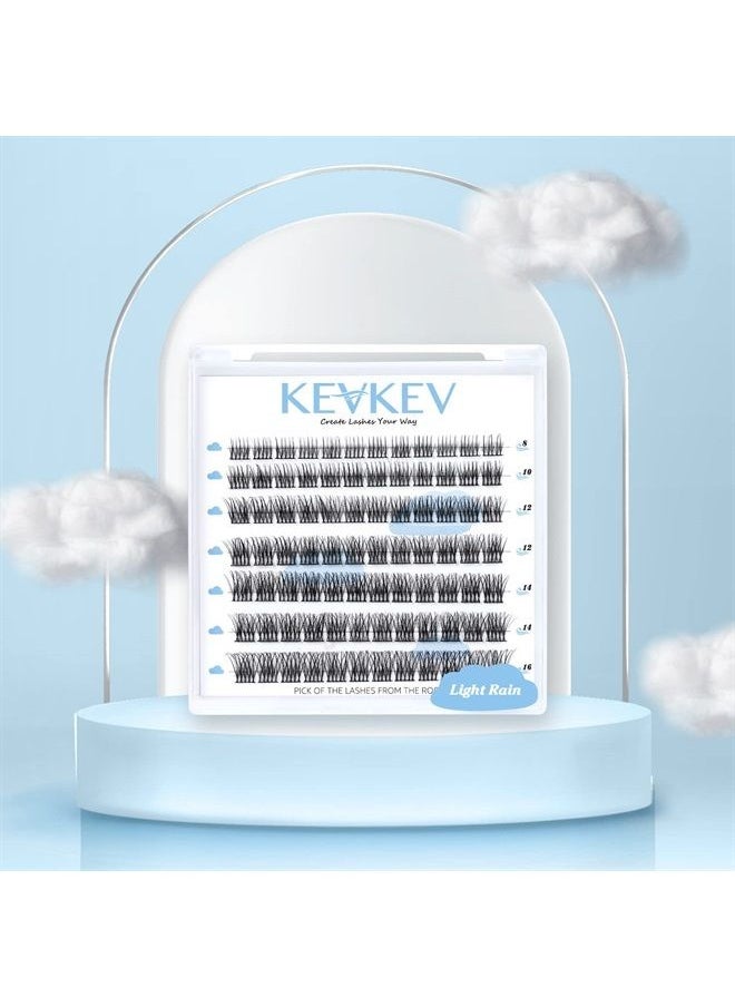 KevKev Lash Clusters 84 Pcs Cluster Lashes Eyelash Clusters DIY Cluster Eyelash Extensions Individual Lashes Soft and Comfortable (Light Rain,C-8-16mix)  - Image 5