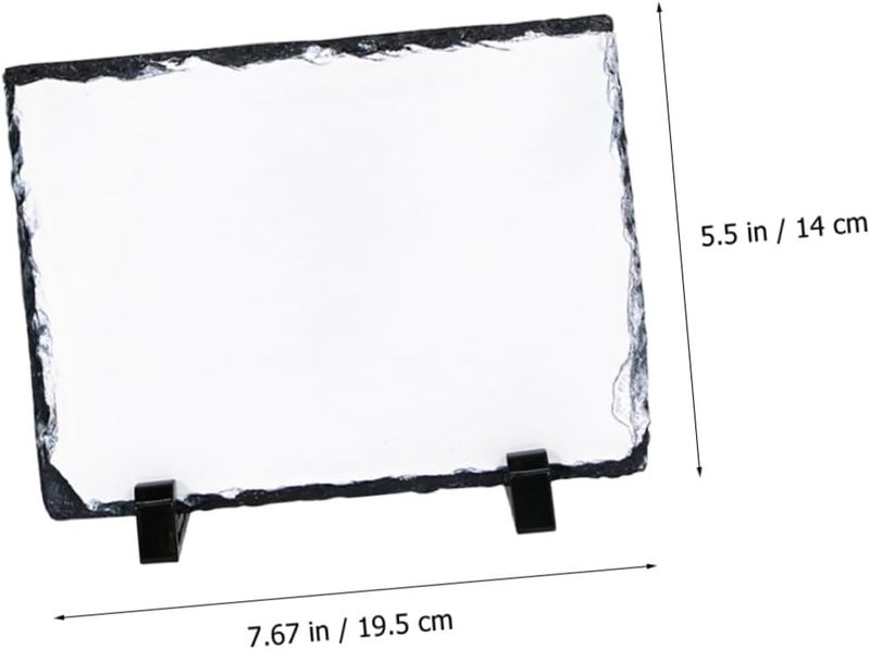 GALPADA Sublimation Photo Plaque Slate Stone Photo Frame 14x19.5cm Glossy Finish Blank Heat Transfer Picture Frame for DIY Home Décor - Image 2