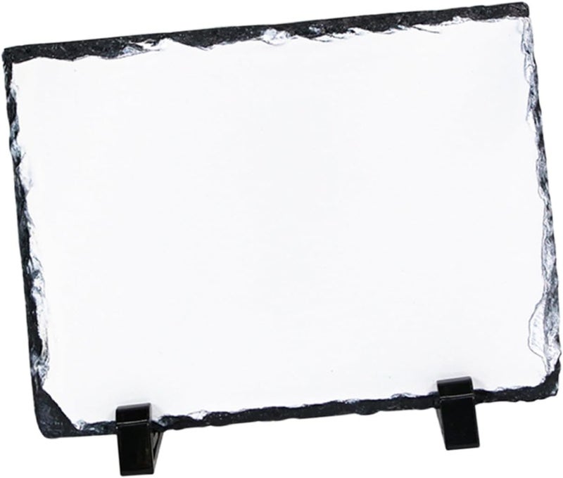 GALPADA Sublimation Photo Plaque Slate Stone Photo Frame 14x19.5cm Glossy Finish Blank Heat Transfer Picture Frame for DIY Home Décor - Image 1