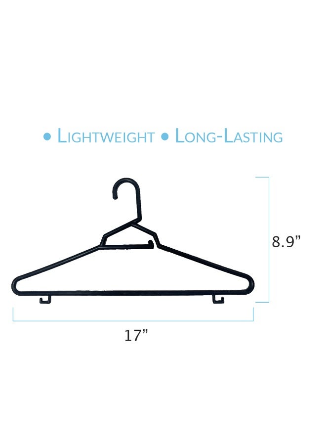Ethic Solutions 36pcs of 17" Plastic Round Hangers – 17 Inch Length x 8.9 Inch Height – Durable Clothes Hangers for Shirts, Pants, Coats, Closet & Retail Use – Black - Image 4