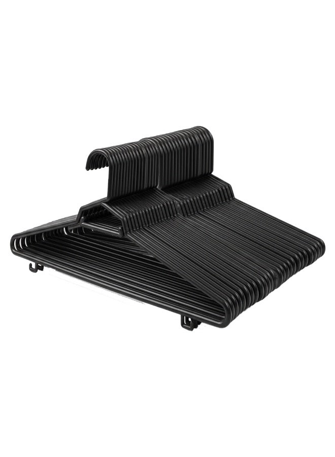 Ethic Solutions 36pcs of 17" Plastic Round Hangers – 17 Inch Length x 8.9 Inch Height – Durable Clothes Hangers for Shirts, Pants, Coats, Closet & Retail Use – Black - Image 1