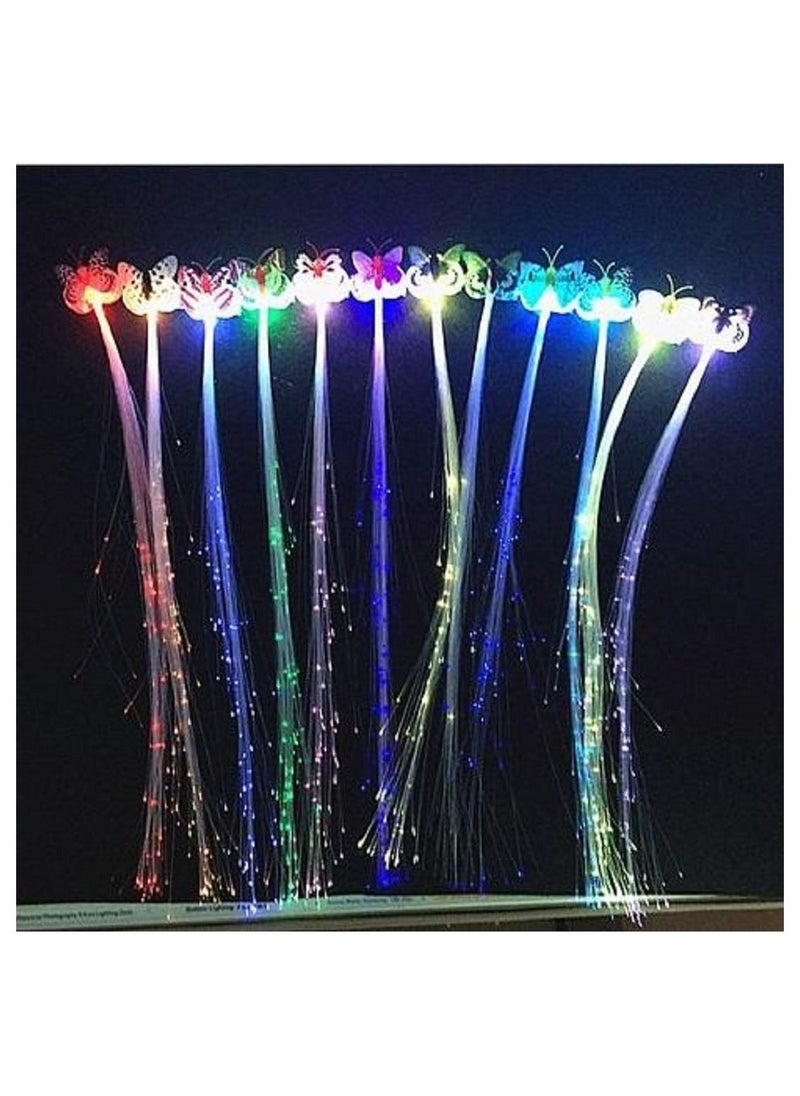 ماركة غير محددة بكلة شعر مضيئة شكل فراشة LED عدد 12 حبة لون متنوع  - Image 4
