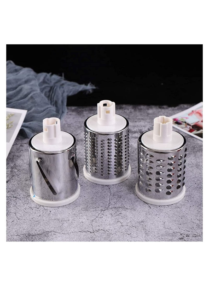 Manual Tabletop Drum Cheese Grater, 3 In 1 Rotary Shredder Slicer Grinder For Cucumber Nut Potato Carrot Cheese, Vegetable Salad Shooter  - Image 3