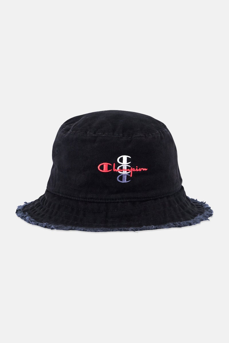 Champion قبعة دلو للرجال بشعار مطرز، سوداء - Image 1