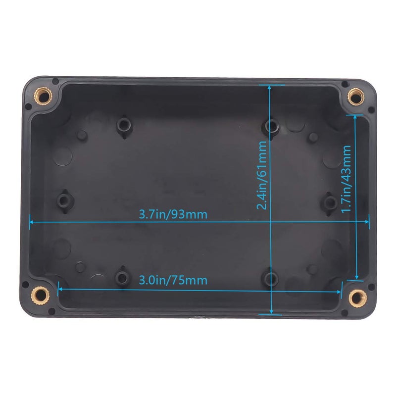 Zulkit Junction Box, Zulkit Project Box IP65 Waterproof Outdoor Box ABS Plastic Electrical Boxes Electronic Enclosure Black 3.94 x 2.68 x 1.97 inch (100X68X50mm) (Pack of 2) - Image 5