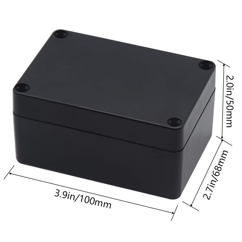 Zulkit Junction Box, Zulkit Project Box IP65 Waterproof Outdoor Box ABS Plastic Electrical Boxes Electronic Enclosure Black 3.94 x 2.68 x 1.97 inch (100X68X50mm) (Pack of 2) - Image 2