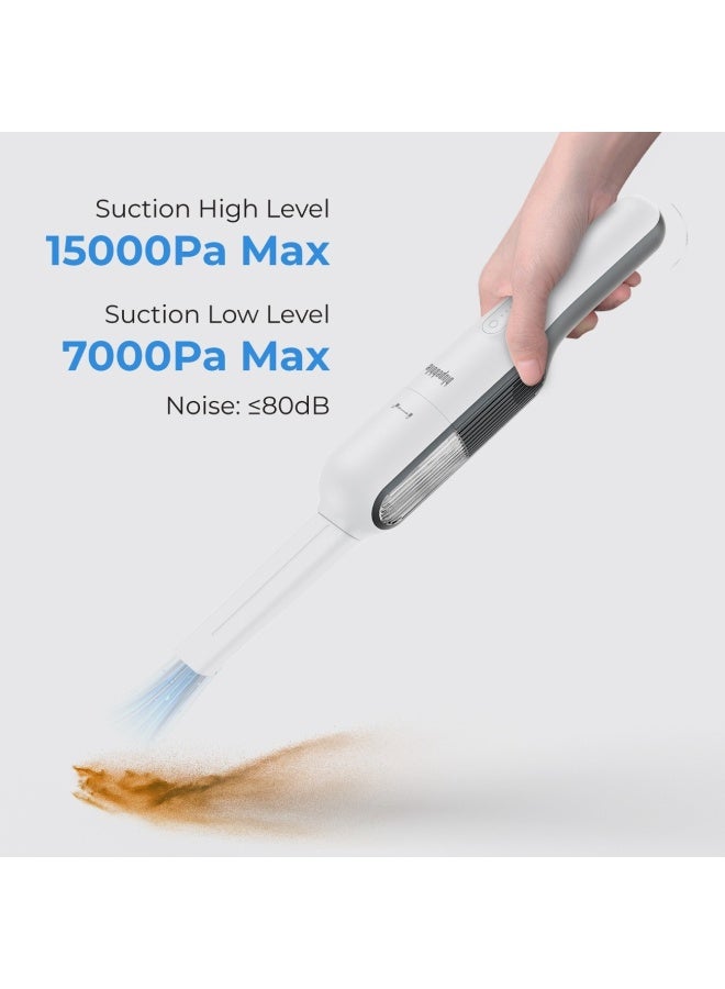 blupebble V12H Cordless Handheld Vacuum Cleaner | 15000Pa High Suction | Portable Car & Home Use | Rechargeable with Type-C Fast Charging | Lightweight & Low Noise | Washable HEPA Filter  - Image 2