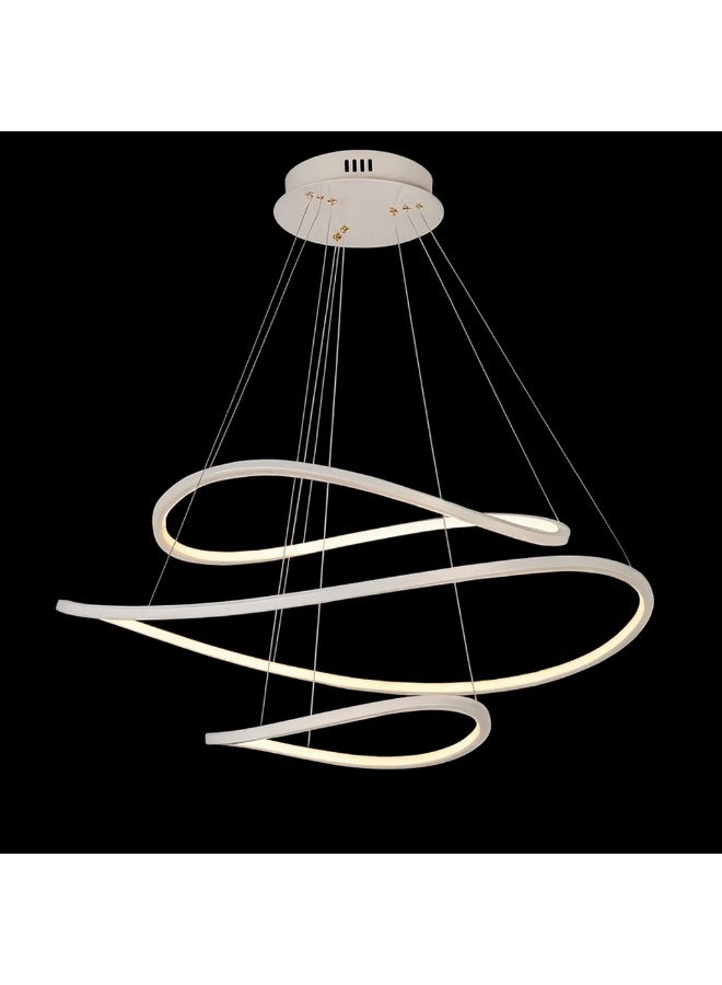 نيرفا ثريا مودرن فاخرة بتصميم انسيابي وإضاءة LED ثلاثية الألوان - فريم أبيض - Image 3