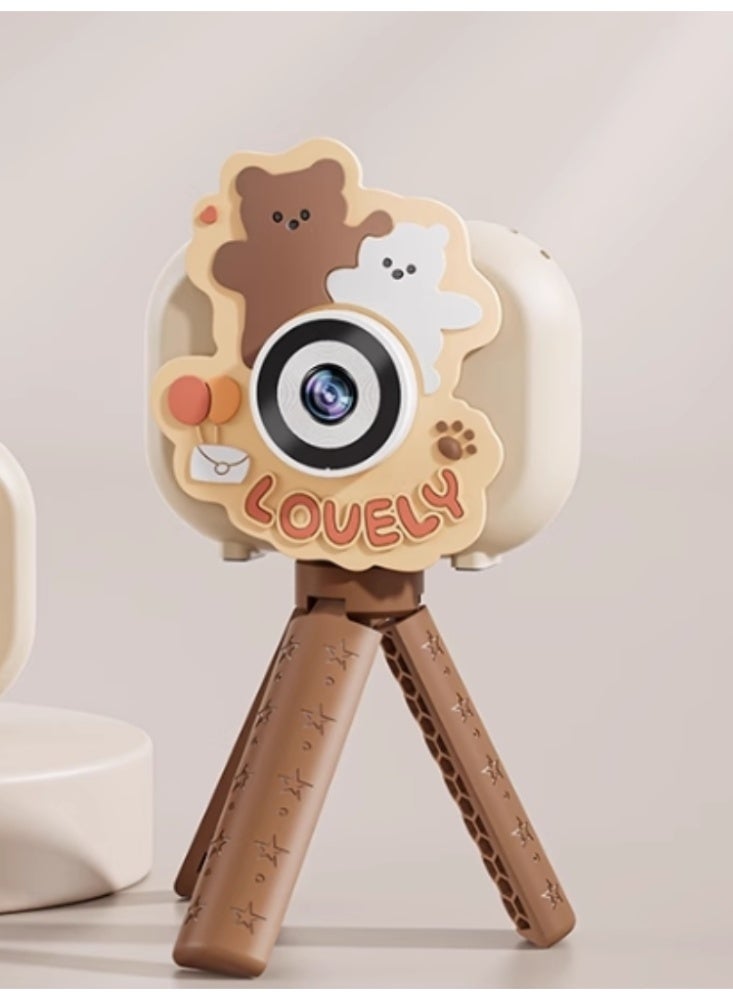 Children's Camera Can Take Photos. Baby's Birthday Gift. Children's Digital Camera【 Top of the line 64G card 】 Hug Bear-9600W Ultra Clear Screen+Tripod - Image 1