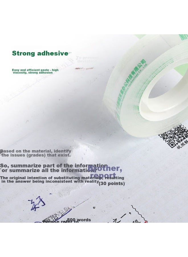 Tango Transparent Easy-tear Small Tape 12mm*30y (27.43m)*12 Rolls Student Craft Tape High Adhesive High Transparency Household Stationery Office Supplies - Image 3