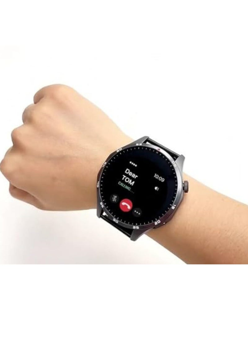 Haino Teko RW-54 Super Max Size (HD,IPS Amolded Display) with 3 Pairs Strap (Silicone+Leather+Stainless Steel) and Wireless Charger For Gents and Boys Black_Black - Image 5