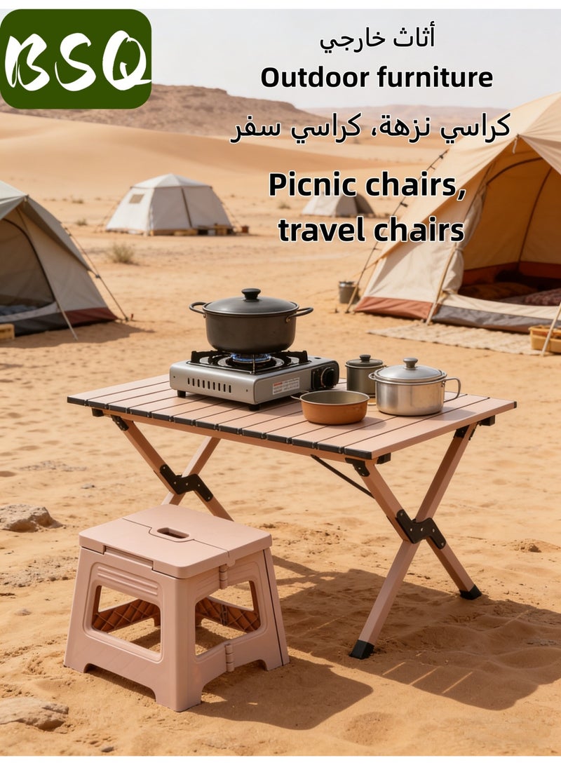 BSQ Portable folding stool | foldable stool | folding chair | Folding Step Stools for Kids and Adults | Small Portable Lightweight Plastic Foldable Step Stool for Kitchen Bedroom Bathroom Living Room Indoor Outdoor Use - Image 2