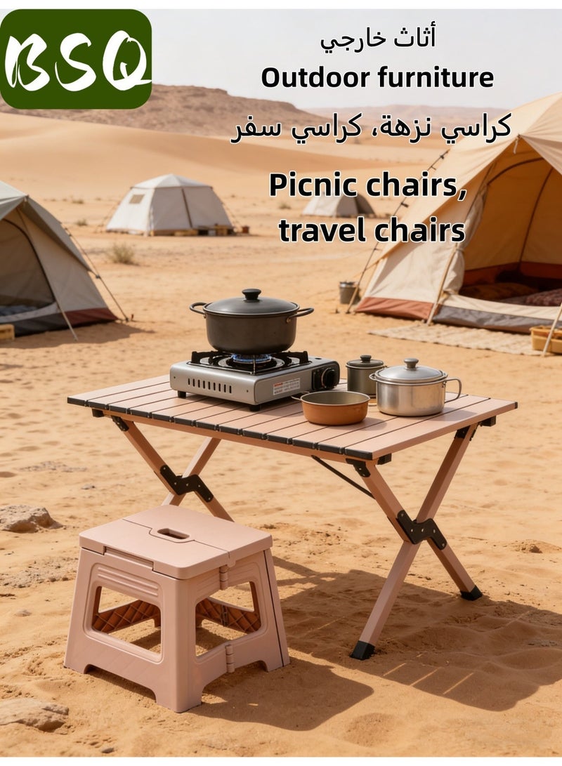 BSQ Portable folding stool | foldable stool | folding chair | Folding Step Stools for Kids and Adults | Small Portable Lightweight Plastic Foldable Step Stool for Kitchen Bedroom Bathroom Living Room Indoor Outdoor Use - Image 2