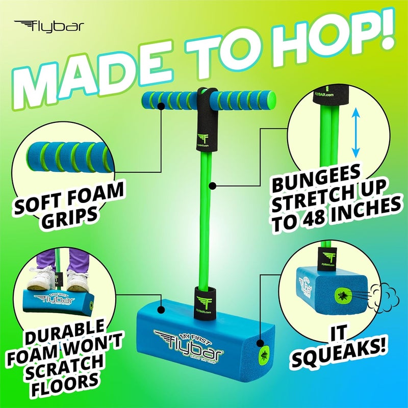Flybar My First Foam Pogo Jumper for Kids Fun and Safe Pogo Stick for Toddlers, Durable Foam and Bungee Jumper for Ages 3 and up, Supports up to 250lbs - Image 1