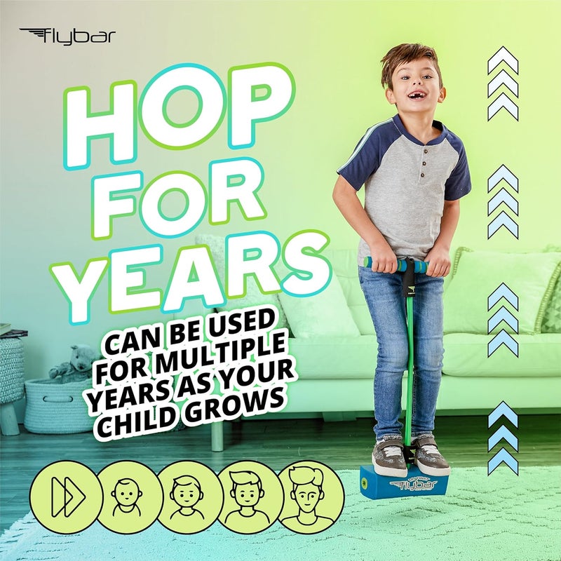 Flybar My First Foam Pogo Jumper for Kids Fun and Safe Pogo Stick for Toddlers, Durable Foam and Bungee Jumper for Ages 3 and up, Supports up to 250lbs - Image 5