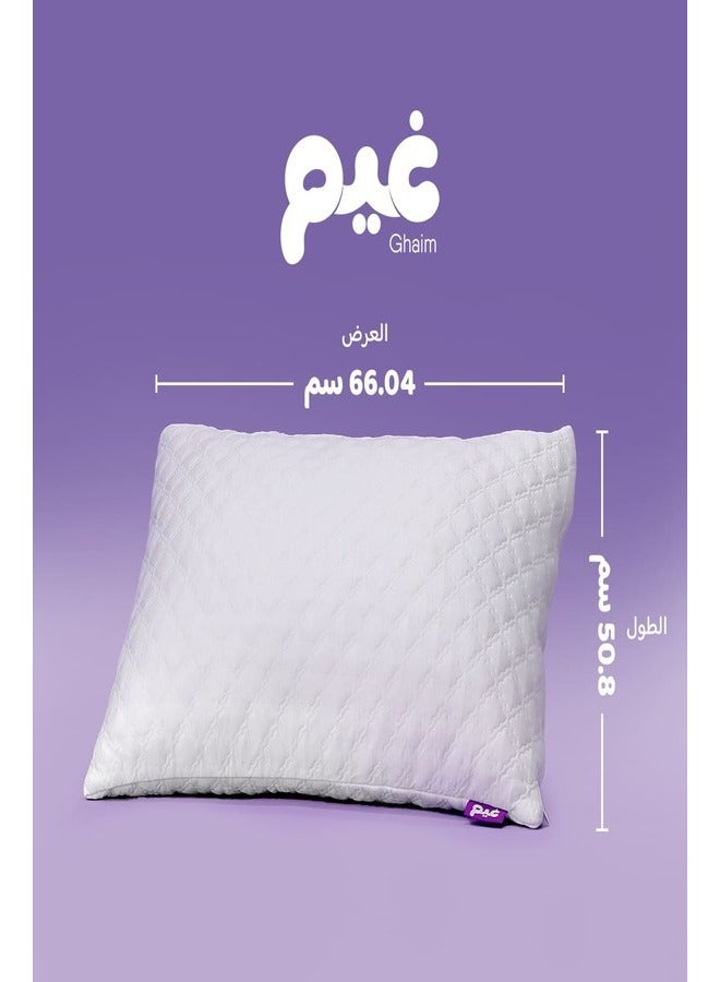 Ghaim 1 Piece Soft Pillow for Comfortable Sleep - Deep Sleep Bed Pillow with Split Foam Technology - Removable Washable Cover & Neck Support - Breathable Pores Spine Alignment & Comfort (66.04x50.8cm) - Image 4