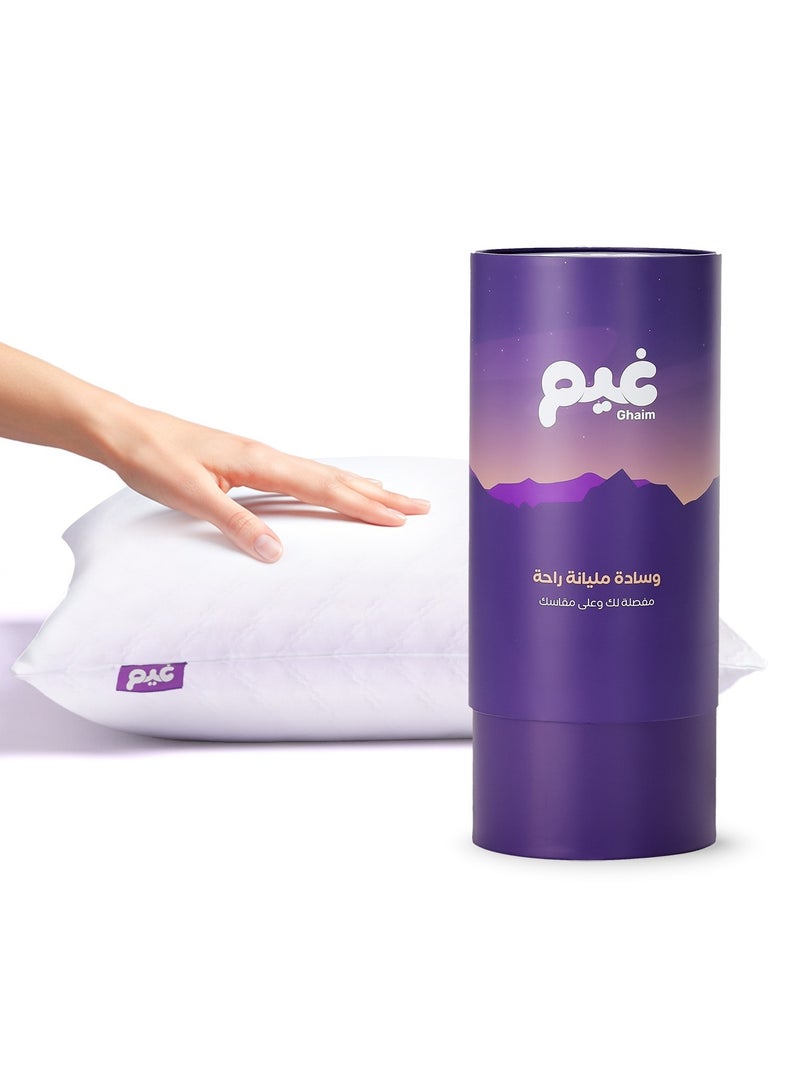 Ghaim 1 Piece Soft Pillow for Comfortable Sleep - Deep Sleep Bed Pillow with Split Foam Technology - Removable Washable Cover & Neck Support - Breathable Pores Spine Alignment & Comfort (66.04x50.8cm) - Image 3