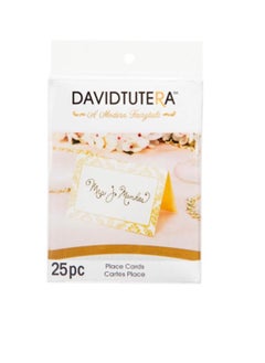 David Tutera Damask Trim Place Cards Gold/Ivory 3.75 x 2.5 inches 25 pieces