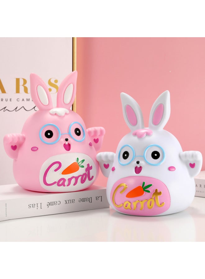 2023 Piggy Bank Large Anti-fall Children Boys Girls Year Gift Rabbit Piggy Bank Piggy Bank-Color:Small White Carrot Rabbit (available)  - Image 3