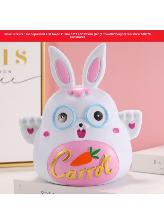 2023 Piggy Bank Large Anti-fall Children Boys Girls Year Gift Rabbit Piggy Bank Piggy Bank-Color:Small White Carrot Rabbit (available)  - Image 1