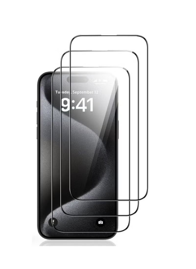 JAJEEK iPhone 15 Screen Protector (3-Pack) – Clear Tempered Glass for iPhone 15 6.1-Inch, Full-Coverage Screen Guard, Anti-Scratch, High-Definition, Case Friendly, Bubble-Free, Ultra-Thin, Easy Install, Touch Sensitive, Shatterproof Display Protection  - Image 3
