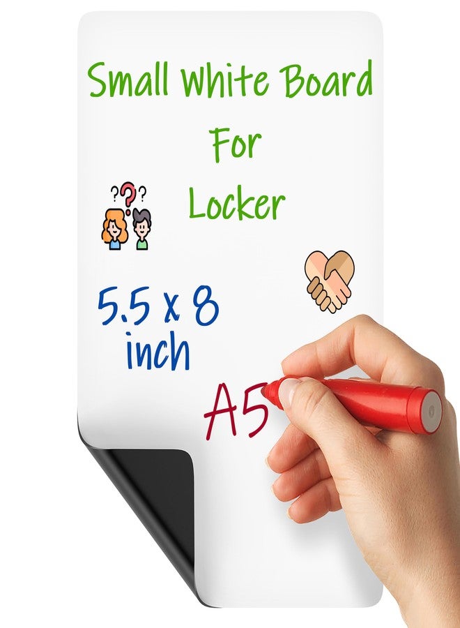JUZARI Locker Dry Erase Board Magnetic 5.5x8 - Locker Whiteboard Magnetic - Dry Erase Board for Lockers Magnet White Boards for Lockers Small Magnet White Boards - 5x8 Mini Whiteboard - Image 1