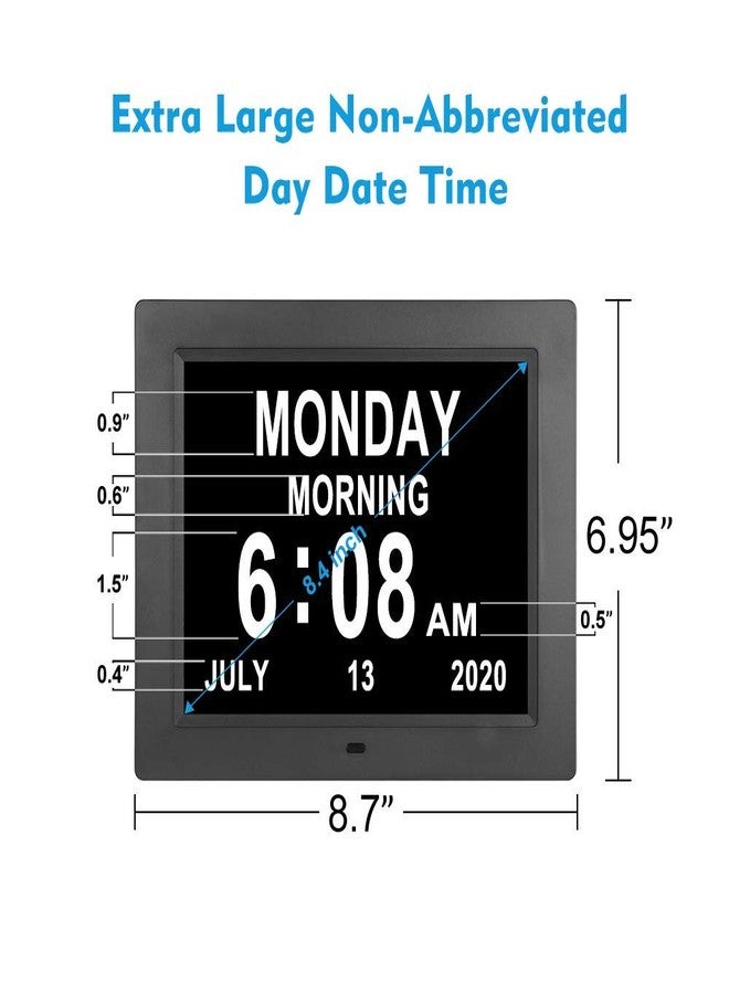 ybest Extra Large Day Date Time Digital Day of Week Clock 8 Alarm Option for Seniors Elderly with Impaired Vision Memory Loss Demenita Clocks - Image 1