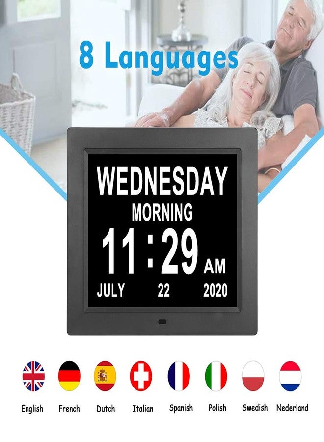 ybest Extra Large Day Date Time Digital Day of Week Clock 8 Alarm Option for Seniors Elderly with Impaired Vision Memory Loss Demenita Clocks - Image 3