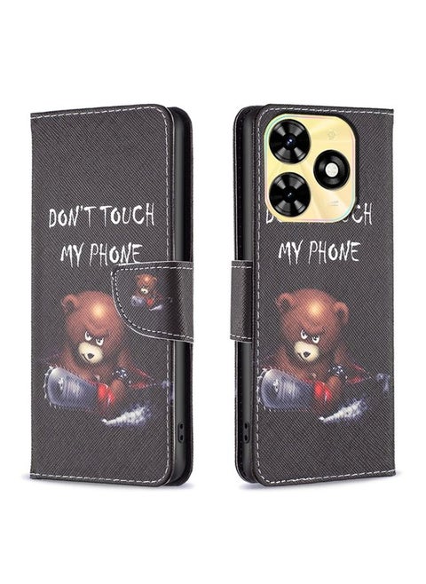 Case Cover For 适用于Tecno Spark Go 2024 / 20C / POP 8 Colored Drawing Pattern Leather Phone Case(Bear)
