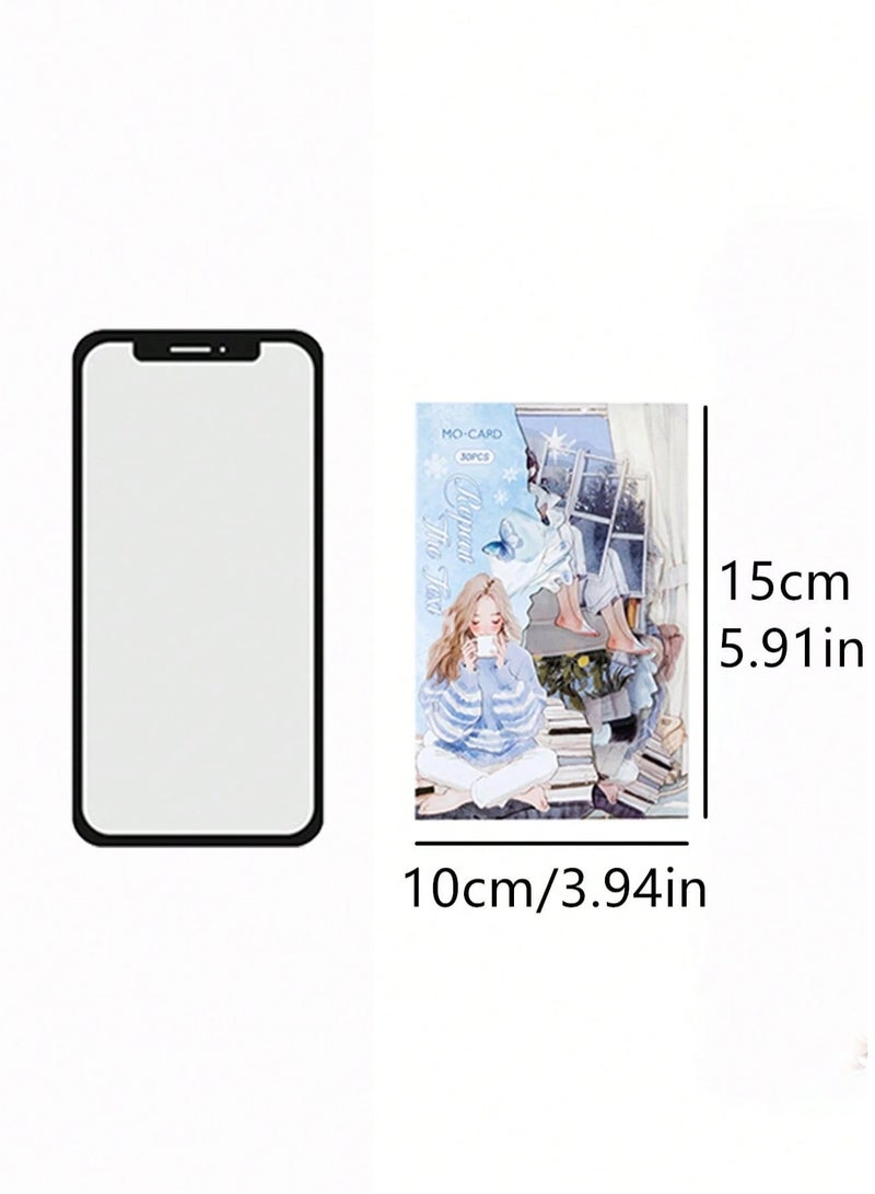 Elegant Feminine Anime-Themed Notebook Stickers – Set of 30 – Perfect for Decorating Notebooks, Journals, Gifts, and Cards - Image 5