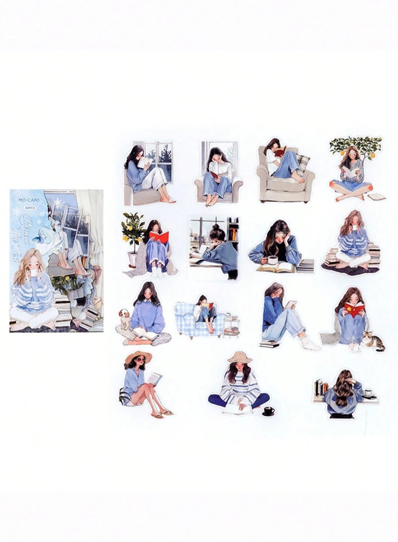 Elegant Feminine Anime-Themed Notebook Stickers – Set of 30 – Perfect for Decorating Notebooks, Journals, Gifts, and Cards - Image 4